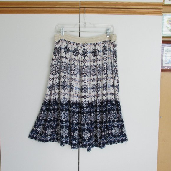 Vintage America Blues Elastic Waist Midi Skirt M/L - Picture 2 of 10